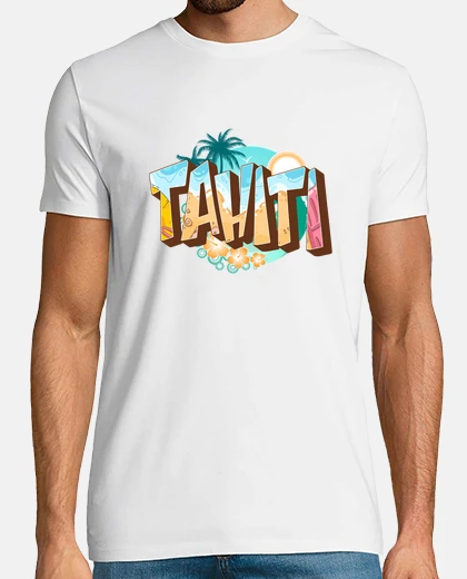 Camiseta tahití texto 3d
