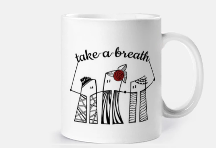 Taza Take a breath Fondos claros