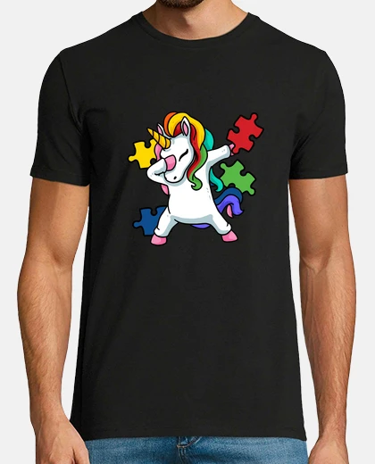 T-shirt tamponando il mese della consapevolezza dell&#39;autismo dei bambini del puzzle dell&#39;unicorno