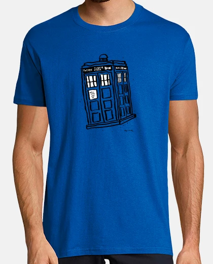 T-shirt tardis blu