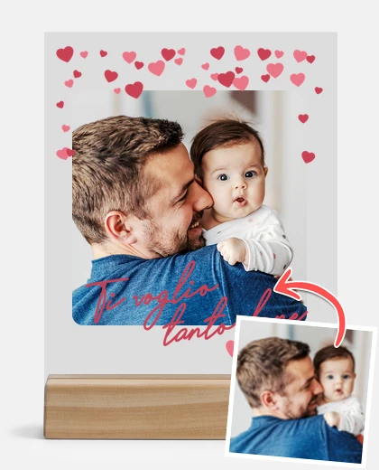 Metacrilato targa personalizatta papa ti voglio tanto bene