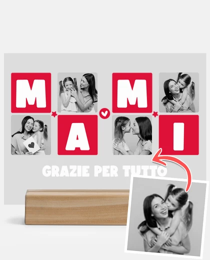 Metacrilato targa personalizzata mamma grazie per tutto