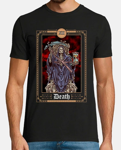 T-shirt tarocchi carte della morte occulto halloween in inglese