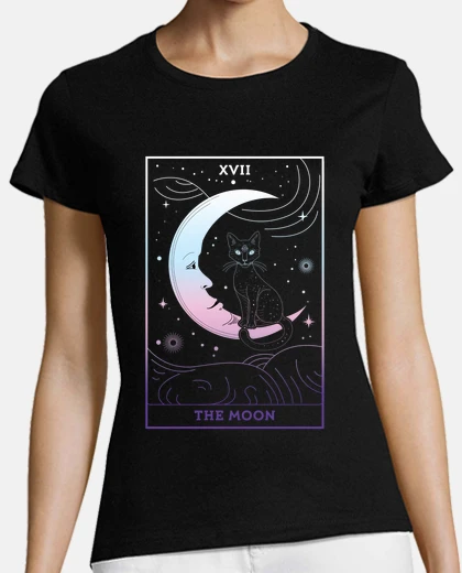 T-shirt tarocchi stregoneria occulta gatto luna