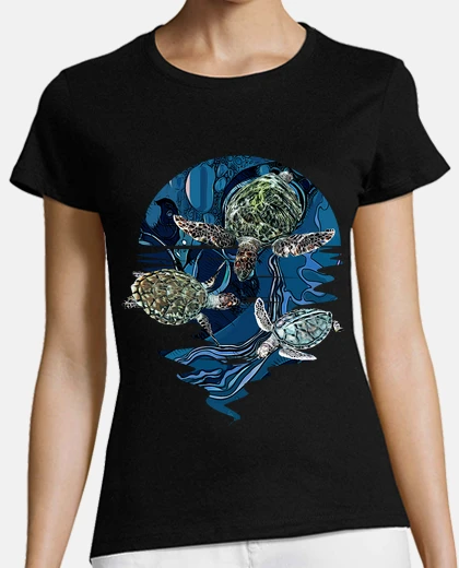 T-shirt tartaruga famiglia oceano vita tartarug