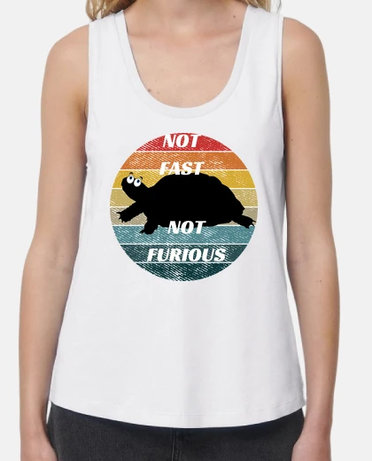 T-shirt tartaruga non veloce non furiosa canotta allentata