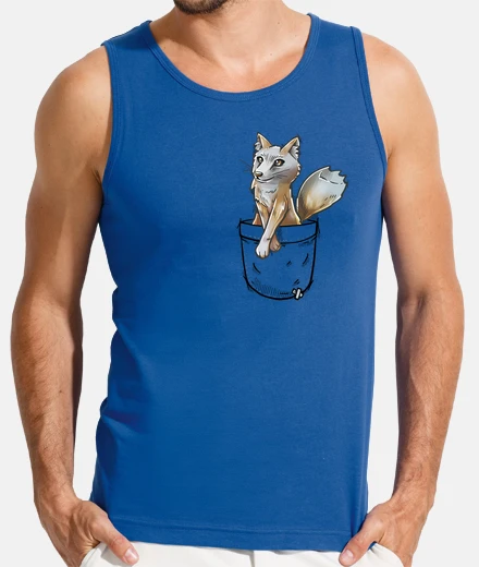 T-shirt tasca carina corsetto volpe - canotta da uomo