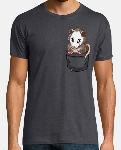 T-shirt tasca carina opossum - camicia da uomo