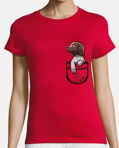 T-shirt tasca carino cane tedesco shorthair pointer - camicia da donna