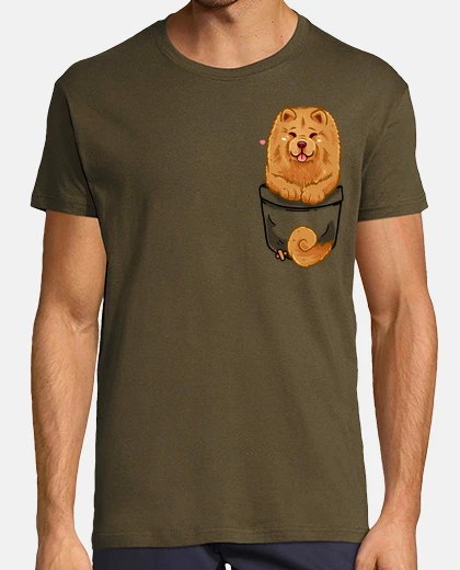 T-shirt tasca simpatica chow chow - camicia da uomo