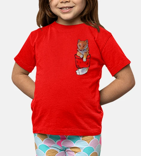 Abbigliamento tasca volpe tibetana carina - camicia per bambini
