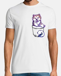 tasca eskimo cane canadese carino - camicia da uomo