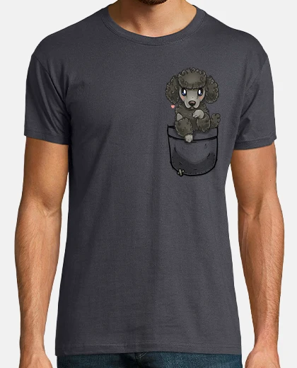 T-shirt tascabile cane barboncino tascabile - camicia da uomo