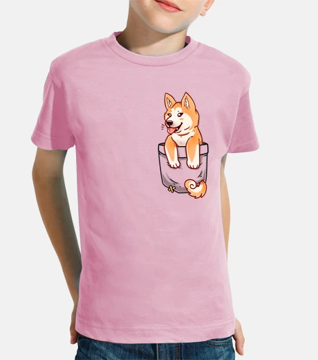 Abbigliamento tascabile cucciolo di akita carino - camicia per bambini