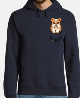 tascabile bulldog inglese carino - felpa con cappuccio