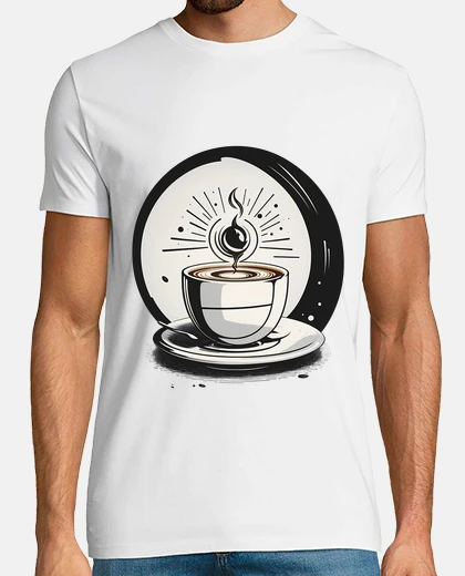Tee-shirt tasse à café manga, minimaliste, coloré élégant, abstrait, style anime, t-shirt léger