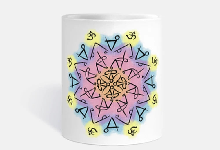 Mug tasse de yoga mandala