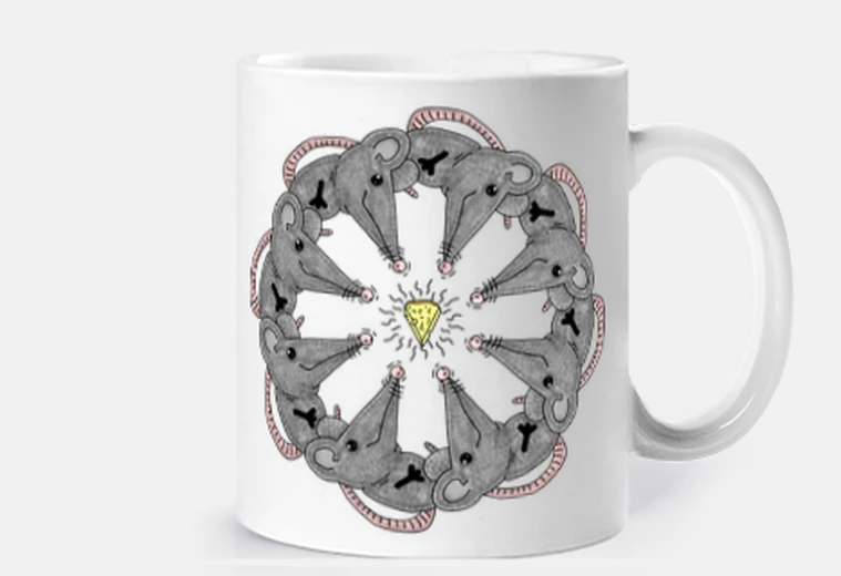 Mug tasse gaucher souris et fromage