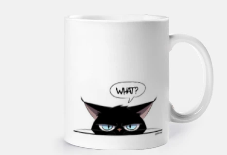 tasse de chat grincheux noir