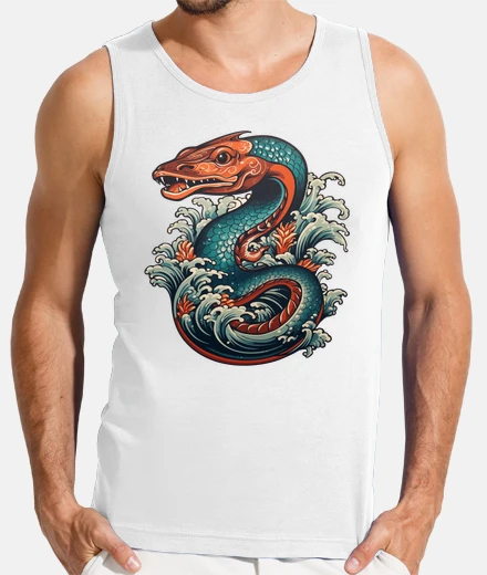 Tee-shirt tatouage japonais de poisson vipère