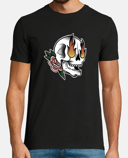 Tee-shirt Tatouage old school skull art