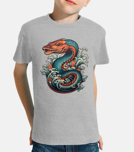 Abbigliamento tattooo giapponese con pesce vipera