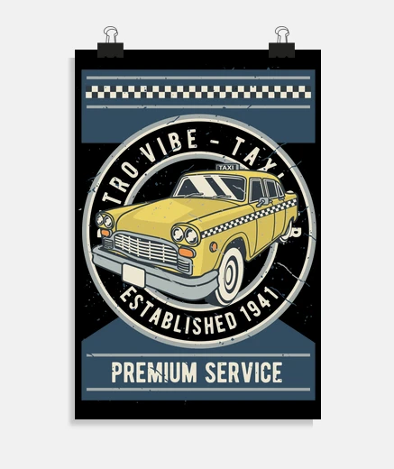 Poster taxi jaune