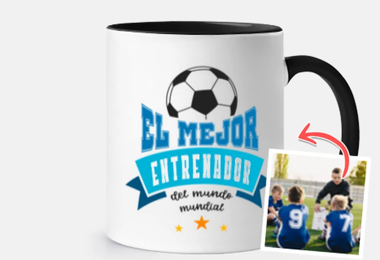 Taza taza el mejor entrenador de fútbol foto personalizable