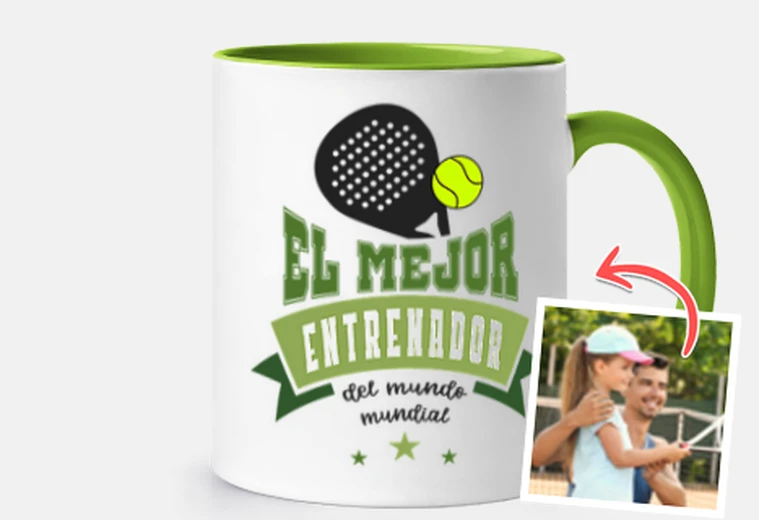 Taza taza el mejor entrenador de pádel foto personalizable