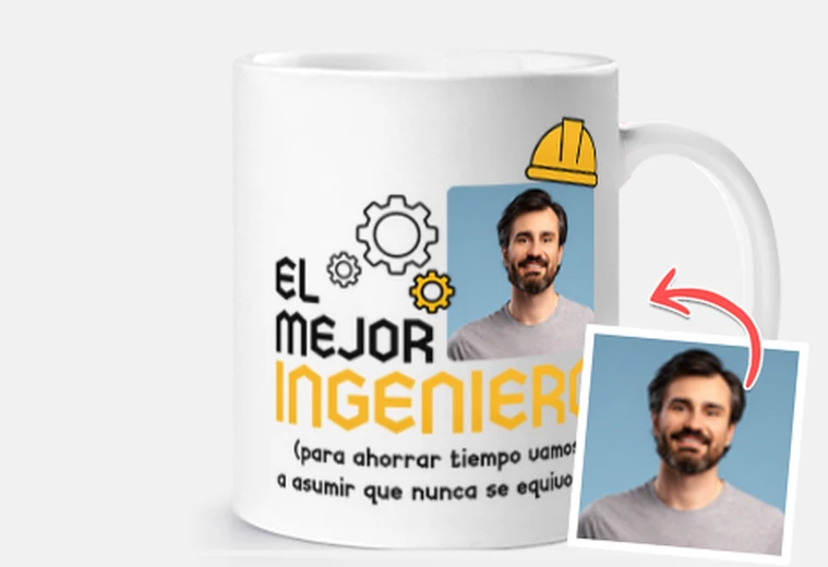 taza el mejor ingeniero foto personalizable