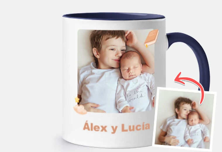 Taza taza mamá te queremos mucho foto texto personalizable