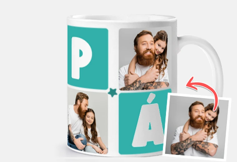 Taza taza papá con fotos personalizables