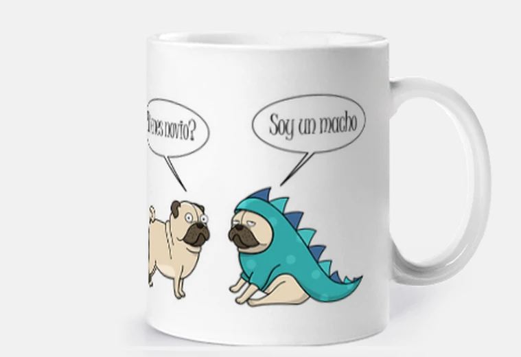 Taza Taza pug dinosaurio