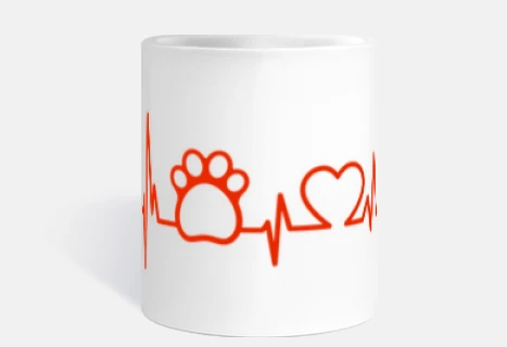 Taza huella corazon perro