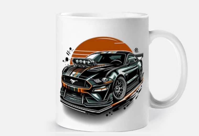Tazza tazza arancione moderna per auto mustang