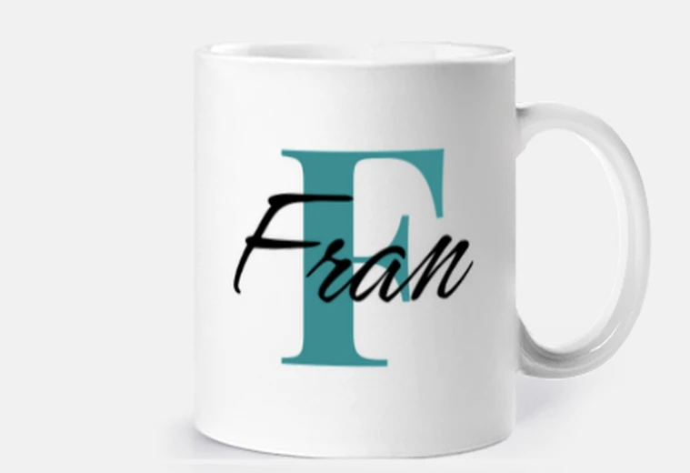Tazza tazza con iniziali - f
