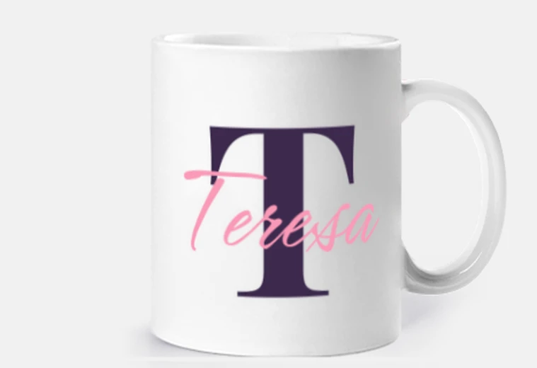 Tazza tazza con iniziali - t