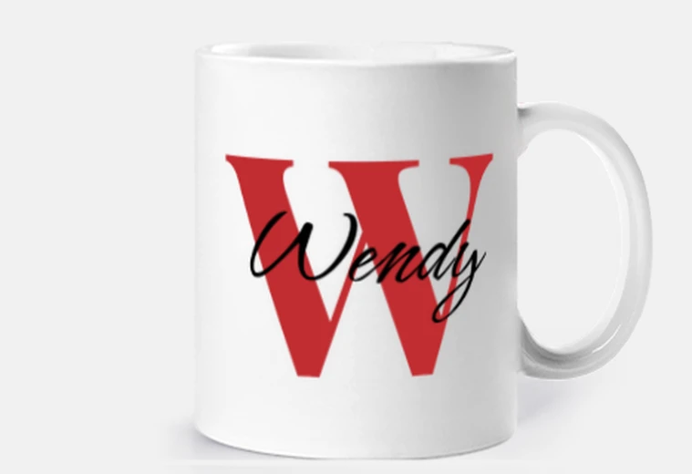 Tazza tazza con iniziali - w