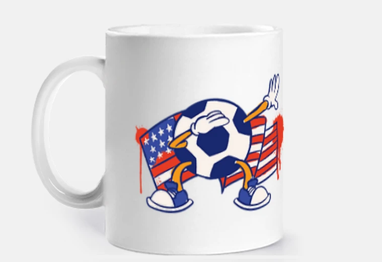 Tazza tazza di maglia da tifoso squadra americana del gruppo usa b. dab per la vittoria per il team usa