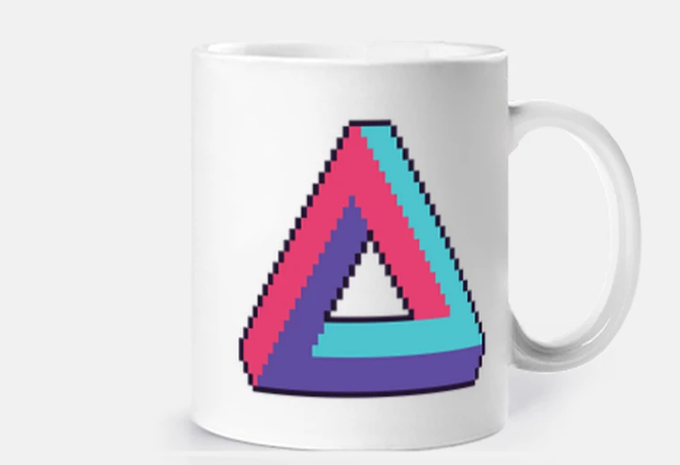Tazza tazza vintage triangolo pixel