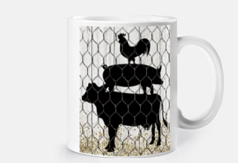 tazza di caffè della fattoria personalizzabile per amici animali vegani vegetariani
