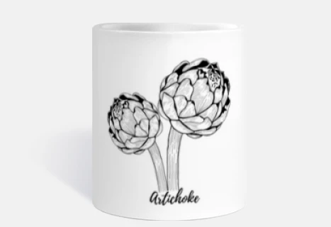 tazza in ceramica, carciofi della bretagna , dimagranti, verdure dell&#39;orto, body per bebè amanti
