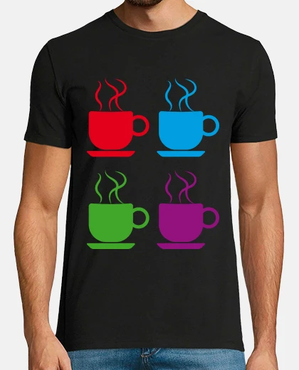 T-shirt tazzine da caffè colorate