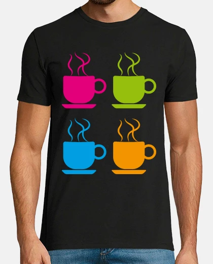 T-shirt tazzine da caffè colorate