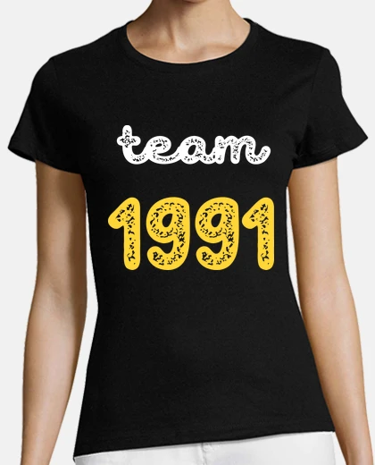 Tee-shirt Team 1991 Rétro Vintage Jaune Année