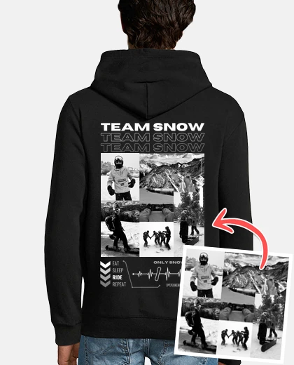 Felpa TEAM SNOW 1 - FOTO PERSONALIZZATA