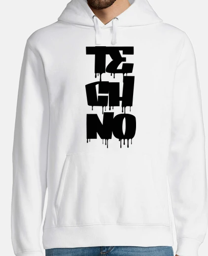 Hoodie techno black graffiti