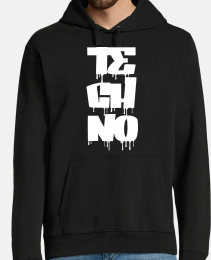 Hoodie techno white graffiti