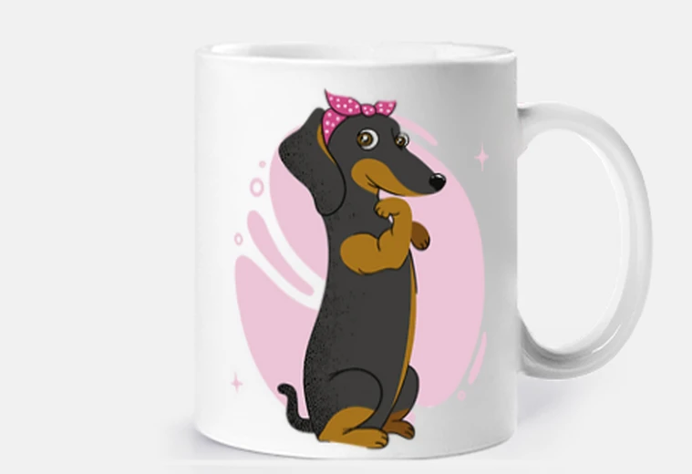 Mug teckel dachshund femelle fière drôle tasse café thé  humoriste 