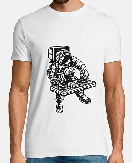 Tee-shirt tee shirt deejay dj musique astronaute rétro